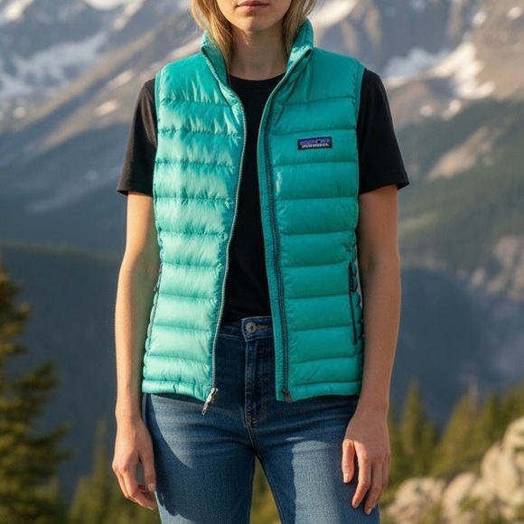 Patagonia Women's Down Sweater Vest Medium Galah Green - Picture 7 of 7